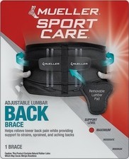 Mueller Adjustable Lumbar Back Brace w/ Removable Pad, Size: Extra Large XL 