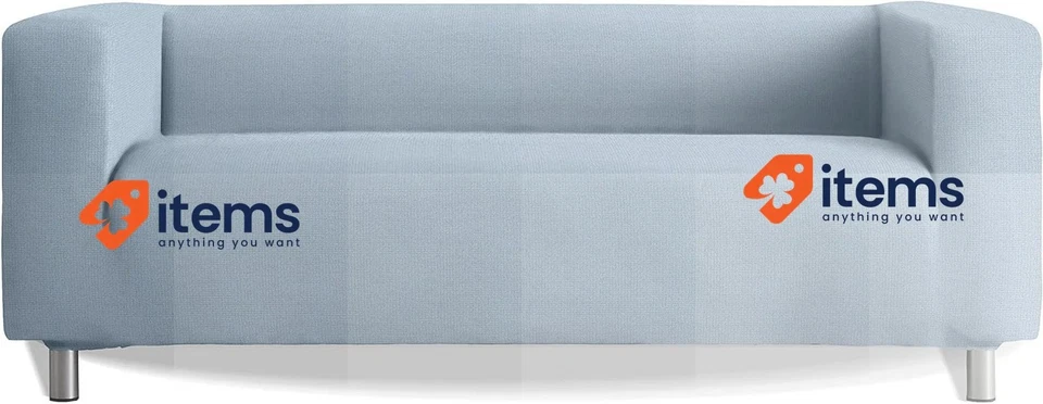 Milica Housse Canapé Modèle Klippan Bras Haut Extensible Tissu, Bleu Doux York - Photo 1/4