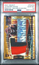 PSA 10 - 2021 Panini Select JA'MARR CHASE RC Jersey Patch AUTO RPA 20/25 Bengals