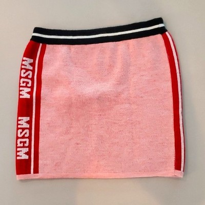 MSGM Girls Pink Knitted Logo Skirt Size 10Y