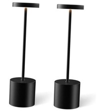 Cordless Table Lamp Set of 2, Rechargeable 5000mAh Battery Black Set of 2