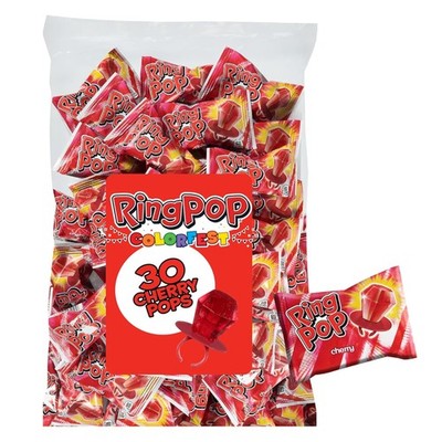 Red Candy Lollipops, 30 Ct Bulk Individually Wrapped in Red Cherry Flavor, Fu...