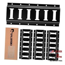 4Pack 1ft E Track Rails Tie Down Etrack Rail with Powder-Coated Steel 1FT Black