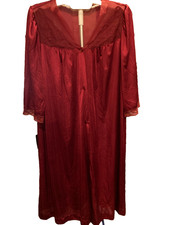 Lorraine 100 Nylon Button-down Nightgown Robe Large Knee Length USA Made VTG