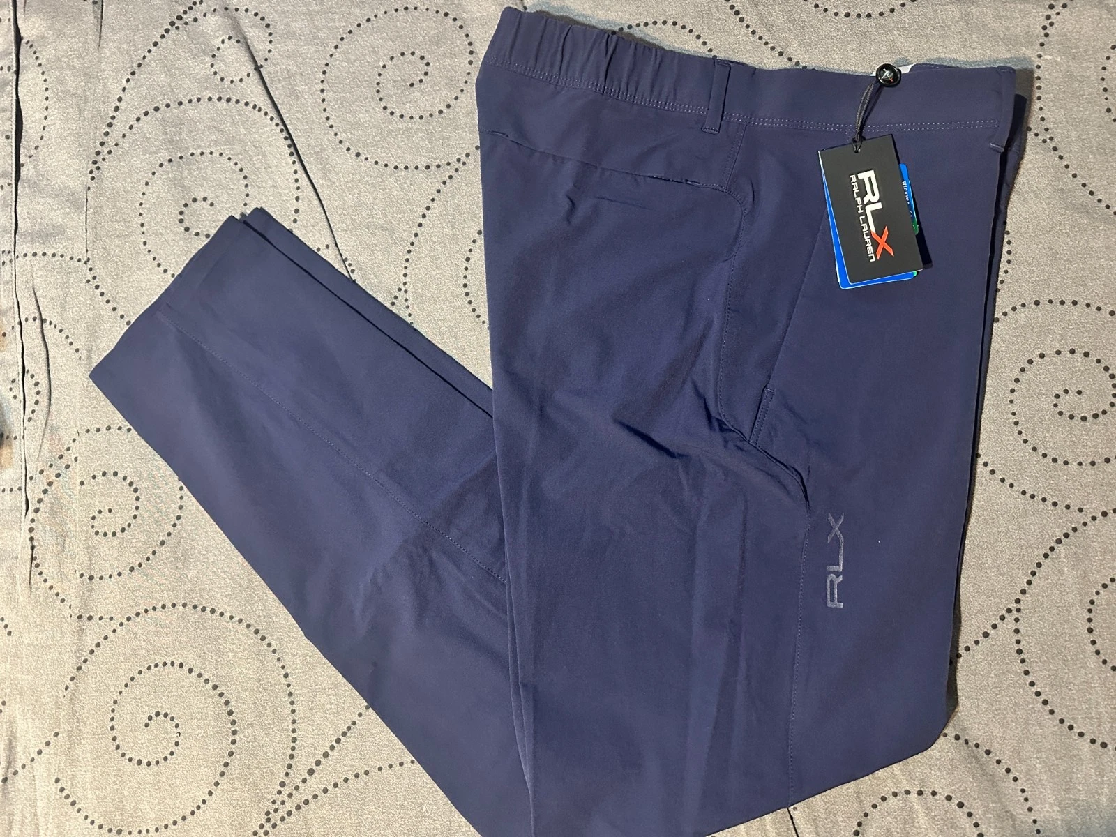 RALPH LAUREN RLX NAVY GOLF PANTS 35 X 32 MEN NWT & DEFECT INSEAM IS SHORTER $138