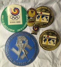 Set Of 7 Olympic Games Badges 1935 , 1988 , 1989.   Reich, Usa  , Seoul