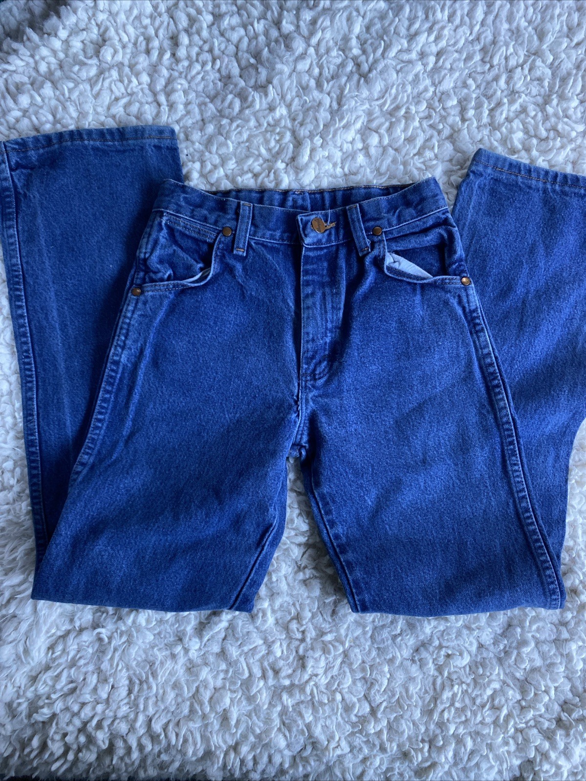 Youth Wrangler 14 Slim Jeans Cowboy cut Original Blue Western thumbnail 4