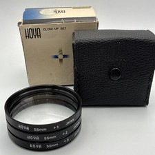 Vintage HOYA 55mm Close-Up Lens Set 1 2 3 Filter Kit w/ Case Box JAPAN