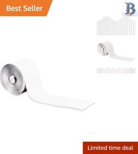 Fade-Resistant White Decorative Border for Bulletin Boards - 1 Pack, 2.25" x 50"