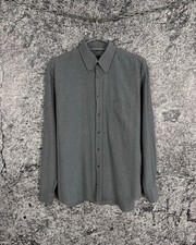 Yves Saint Laurent Pour Homme Long Sleeve Shirt Button Up Vintage Gray Size 40
