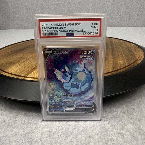 2021 Pokemon SWSH Black Star Promo PSA 9 Vaporeon V Alt Art Full Art 181 SWSH181