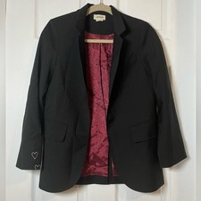 Zadig  Voltaire Black wool very double heart cuff open blazer size 34 /US 2