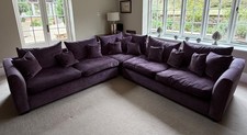 Sofas and stuff L shaped sofa used, purple velvet