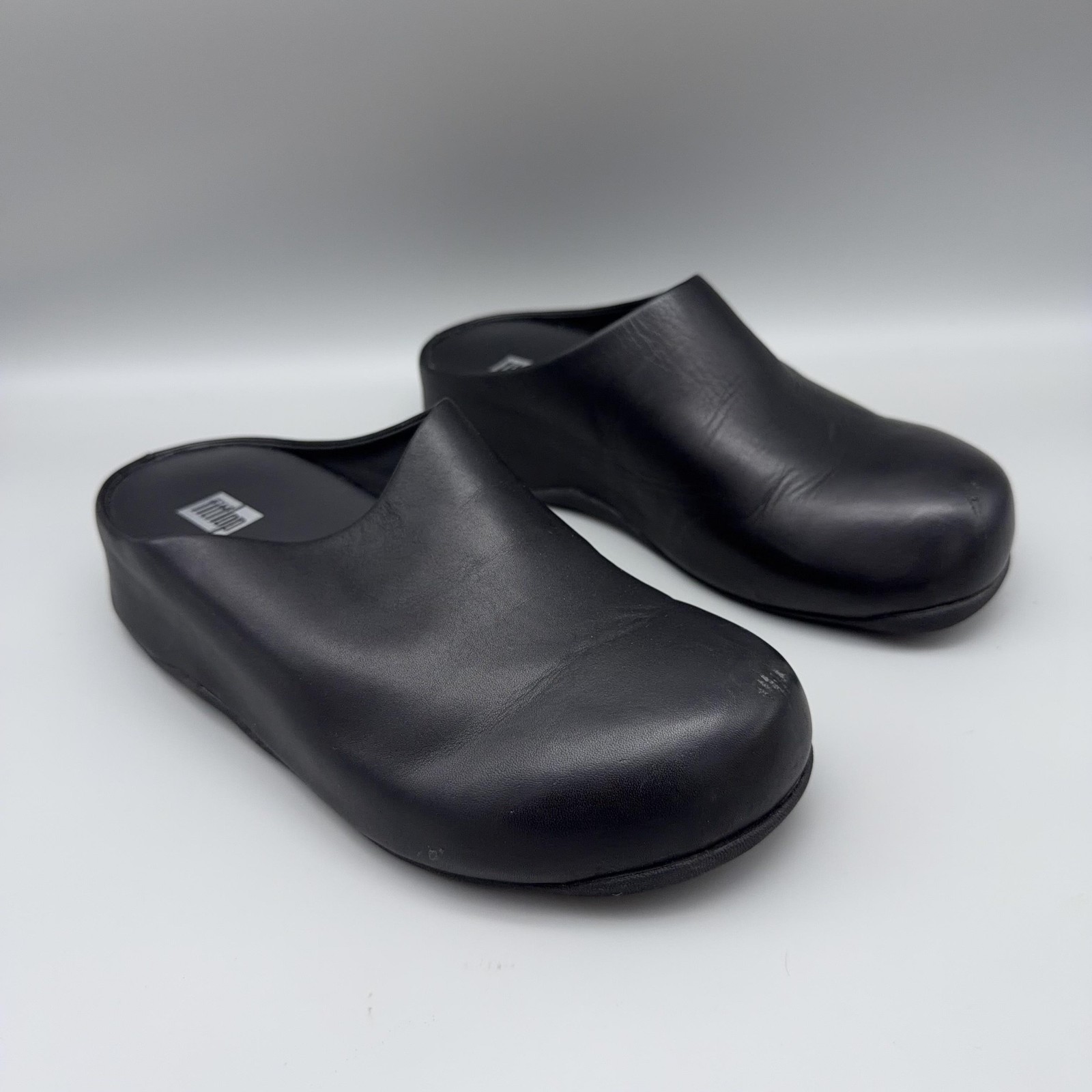 FitFlop Clog Shoes Womens Size 6 Shuv Leather Microwobbleboard Comfort Mule