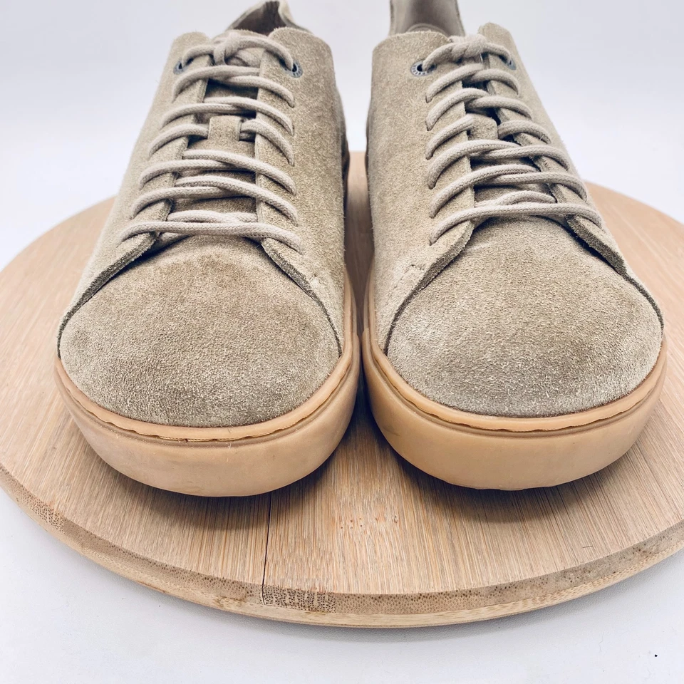 Birkenstock Zapatos Mujer 10 Beige Gamuza Curvado Bajo Deco Tenis Planos Foto 3 de 4