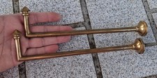 2 Anciens crochets / embrasses attaches rideaux bronze ou laiton L=20,5 cm 