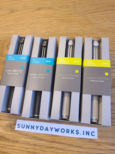 Uni-ball ZENTO Signature Pen Set 0.38mm Silver 0.5mm Black New 4 pens total - 第 2/4 張圖片