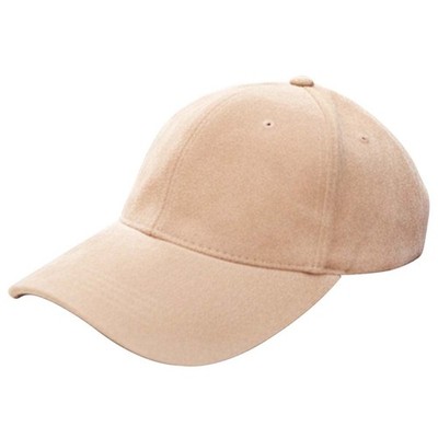 Avizar Klassische verstellbare Mütze aus unifarbenem Wildleder mit gebogenem Visier beige