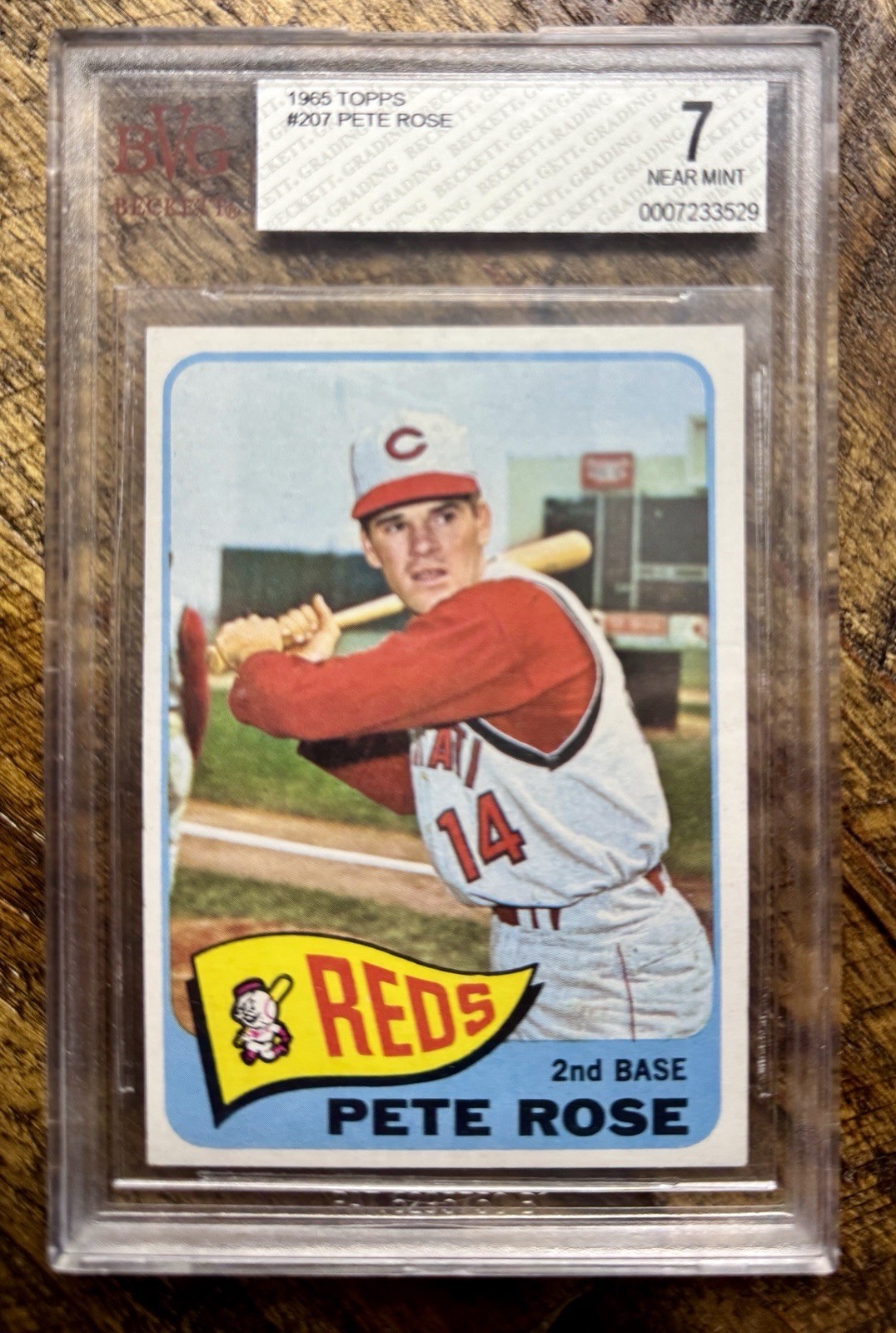 1965 Topps Baseball #207 Pete Rose BVG 7