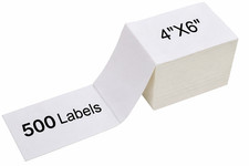 Fanfold 4 x 6 Direct Thermal Shipping Labels with Perforations, 500 Labels