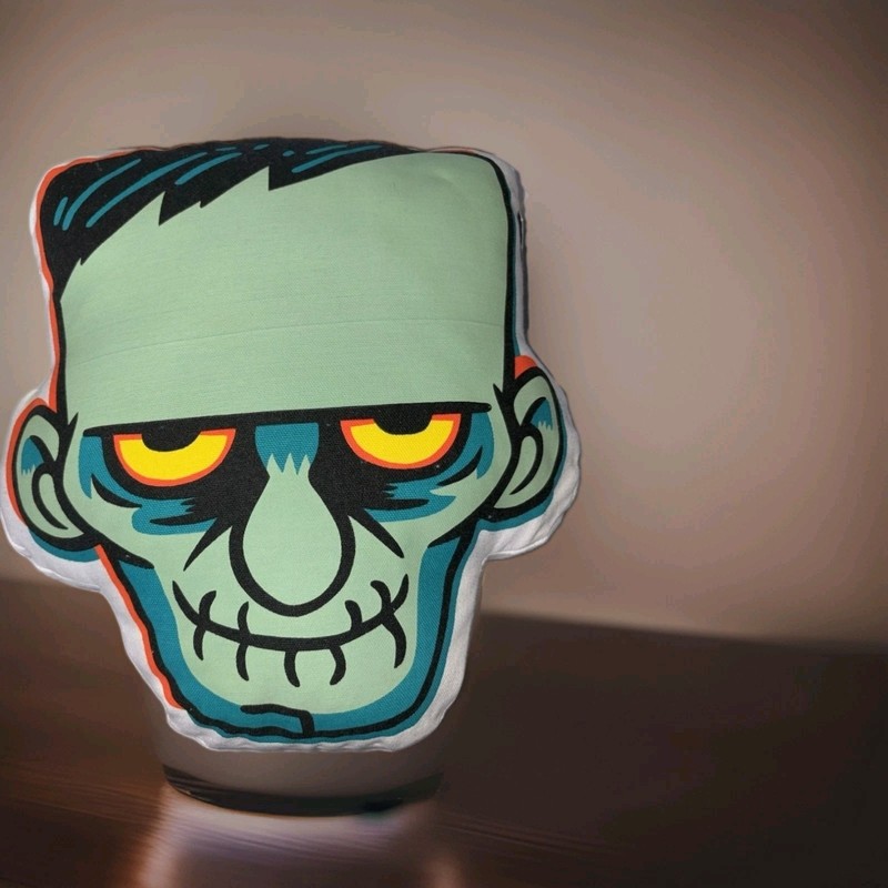 Hyde and Eek! Boutique Glow-in-the-Dark Frankenstein Throw Pillow 14 x 12 in