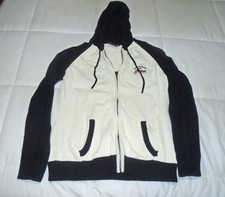 Indian Motorcycle Navy and White Full Zip Knit Hoodie Size M