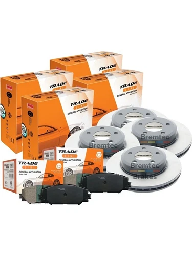 Bremtec Front & Rear Disc Rotors + Ceramic Brake Pads fits Ford Falcon 4.0 BA i - Picture 1 of 12