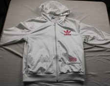 Adidas Damen Chile 62 Track Jacket Wei&szlig; Pink Trefoil Strass Kapuzenjacke 2012
