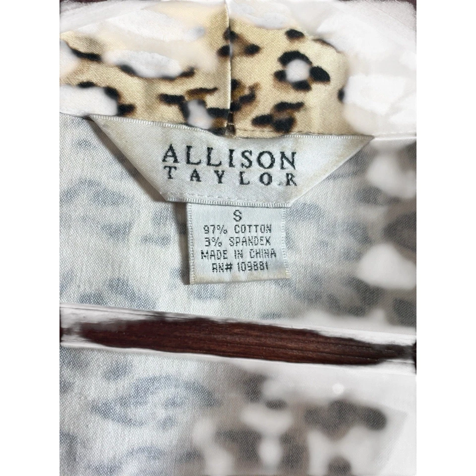 Blazer forrado vintage Allison Taylor pequeño 100 % seda estampado animal años 90 Y2K Foto 4 de 4