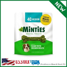 Minties Dental Chews for Dogs, 40 Count, Vet-Recommended Mint-Flavored Dental Tr