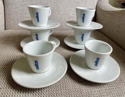 Lavazza Espresso Cup And Saucer Set X 6 Old Logo (tiny Chip See Description) - Picture 2 of 9