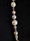 Vintage Holly Yashi Beaded Necklace Champagne Gold Silver Gray “hy” Signed — photo 4