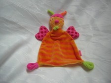 BEAUTY BABY / MÜLLER Schmusetuch KÄFER SCHMETTERLING BIENE orange gestreift pink