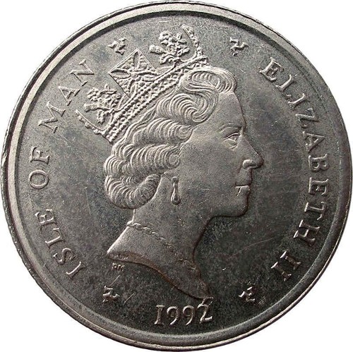 Manx Coin Isle of Man 10 Pence | Queen Elizabeth II | Triskelion | 1992 - 1995 - Picture 4 of 4