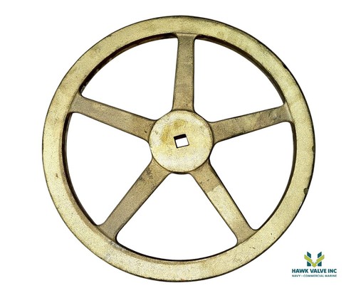 14" BRASS HANDWHEEL, 3/4" BORE - Picture 2 of 2
