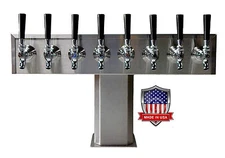 Stainless Steel Draft Beer Tower Made in USA -8 Faucets - AIR COOLED TTB-8SS-OP