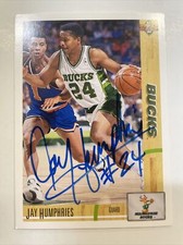 1991-92 Upper Deck Jay Humphries Autographed Card #241 Milwaukee Bucks A-386