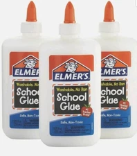3 Elmer's Liquid School Glue,  NonToxic, 7.625 Oz, 3ct