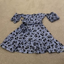 prettylittlething purple summer dress patterned size 8