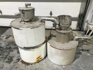 Kawata Plastic Pellet/Resin Dryer Auto Loaders/Hoppers w/ 21.5" ID cylinders