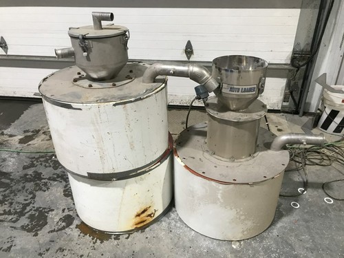 Kawata Plastic Pellet/Resin Dryer Auto Loaders/Hoppers w/ 21.5" ID cylinders