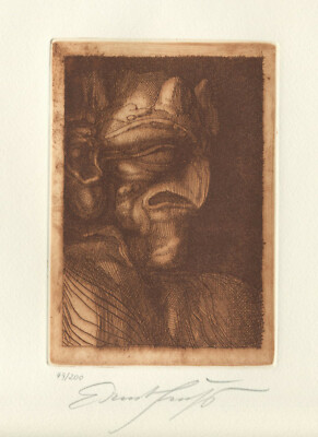 Ernst Fuchs, Griffon, Radierung,  1967, numeriert, handsigniert