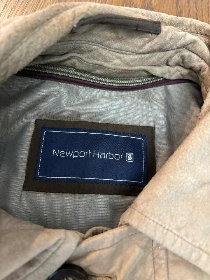 Newport Harbor Mens Brown Suede Long Sleeve Pockets Button Front Jacket Large - Image 3 of 4