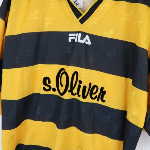 Vintage Fila 90's Football Shirt Yellow Black SZ XL (G7286) - Picture 2 of 4