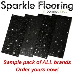 Samples Black Sparkly Flooring Glitter Effect Vinyl Floor