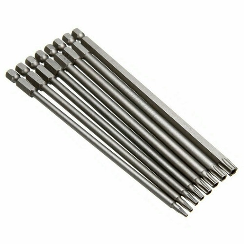 8x Torx Schraubendreher Bit Satz Hex Sicherheit Magnetkopf Sehr Lang 150MM BE UK - Picture 4 of 12