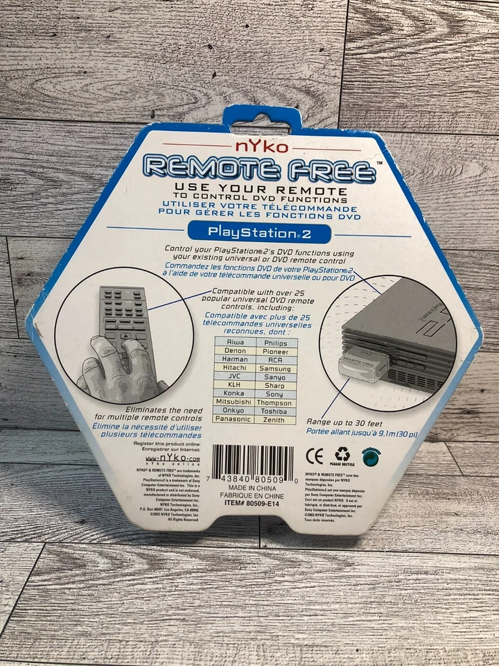 NYKO Remote Free Dongle PlayStation 2 PS2 DVD Player Brand New & Factory Sealed - Image 2 of 4