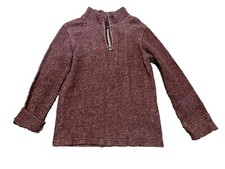 The Children  s Place Boys Fleece Pullover Sweatshirt 1/4 Zip Maroon - Size 5 T