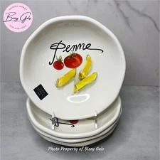 EFFETTI HOME 4 Ceramic Penne Pasta 9” Bowls Handmade in Italy NEW