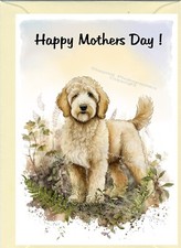 Golden Doodle / Labradoodle Dog (4"x 6") Mothers Day Card, blank inside